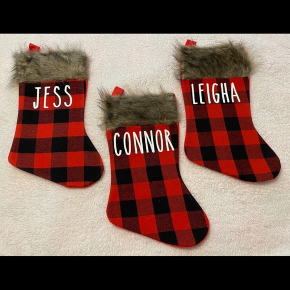 Personalized Christmas Stockings - Buffalo Plaid - Picture 6 of 8